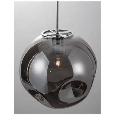 Lampa suspendata MAYAN Crom Metal Fumuriu Gray Sticla LED E27 1x12W 230V IP20 Fara bec