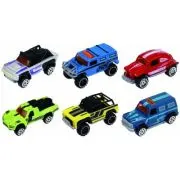 Macheta Die Cast, set 6 camionete Deluxe, diverse culori si modele, 1/64