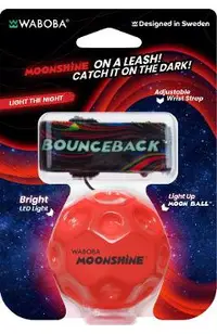 Minge hipersaritoare cu sistem de prindere si led: Waboba Moonshine. Rosu