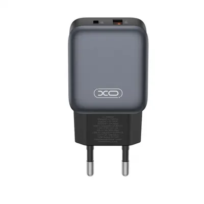 Incarcator Retea XO Design L156, 30W, 3A, 1 x USB-A - 1 x USB-C, Negru