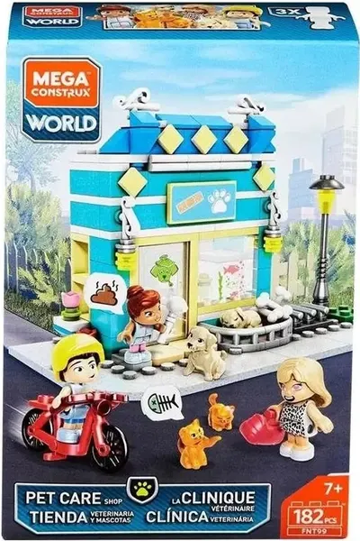 Constructor Mega Construx World - Magazin de animale de companie, 182 piese