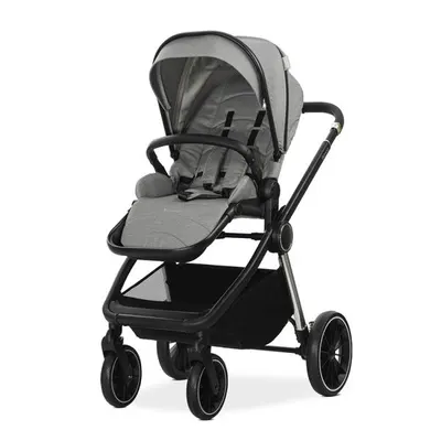 Carucior 2 in 1 pentru copii Lorelli Bianca Grey, cadru din aluminiu, suspensii, cos landou individual cu maner de transport, geanta, greutate suportata 22 kg