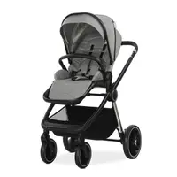 Carucior 2 in 1 pentru copii Lorelli Bianca Grey, cadru din aluminiu, suspensii, cos landou individual cu maner de transport, geanta, greutate suportata 22 kg