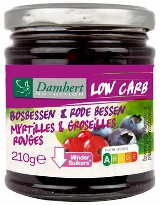 Gem Low Carb de afine și coacăze negre, 210 g, Damhert