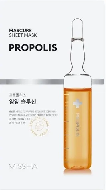 Missha Mascure Mască de față cu folie Nutrition Solution Propolis, 28 ml