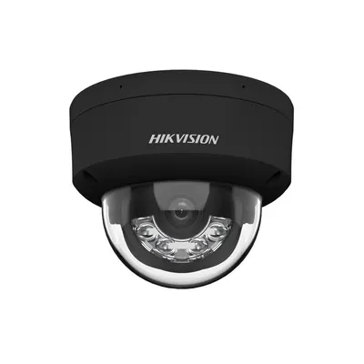 Camera supraveghere exterior IP Dome cu iluminare duala Hikvision AcuSense DS-2CD2143G2-LIS2U, 4 MP, 2.8 mm, IR/lumina alba 30 m, microfon dual, slot card, PoE, negru