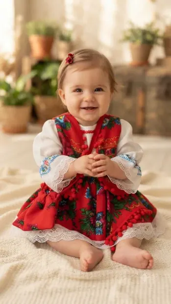 Costum Traditional Fetite 0-12 luni Sophie 3