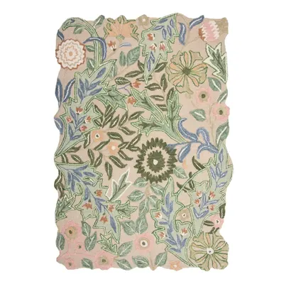 Covor verde țesut manual din lână 160x230 cm Bryony Shaped Floral – Flair Rugs