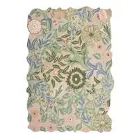 Covor verde țesut manual din lână 160x230 cm Bryony Shaped Floral – Flair Rugs