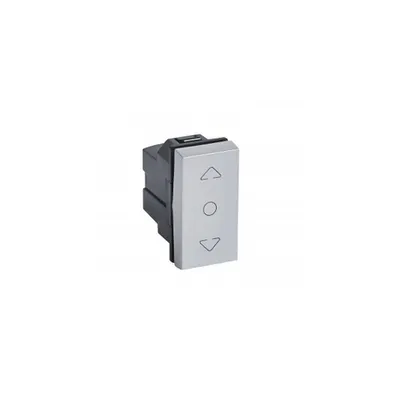 Curtain switch Arteor cu centre off - 1 module - alu