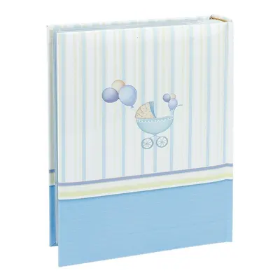Album foto baby born book, 100 fotografii 10x15 cm, coperta personalizabila, spatiu notite culoare albastru