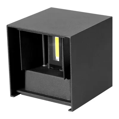 Aplica LED de perete Interior/Exterior Techstar®, Putere 12W, Culoare Lumina 4000K, 1100 lm, 10x10 cm, IP 65, Negru