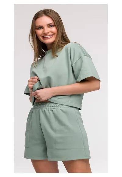 Pantaloni scurti cu buzunare - - Verde menta