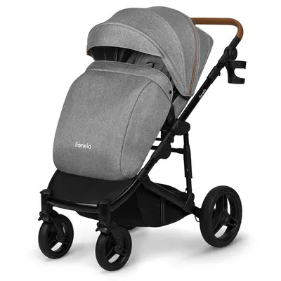 Carucior 2 in 1 Lionelo Mari Tour Cu landou individual si salteluta moale, Reversibil, Maner ajustabil, Plasa de tantari, Husa de picioare, Geanta parinti, Sarcina maxima 22 kg, Standard de siguranta EN1888 si EN1466 gri