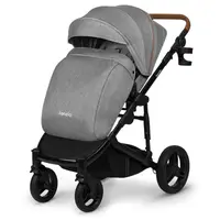 Carucior 2 in 1 Lionelo Mari Tour Cu landou individual si salteluta moale, Reversibil, Maner ajustabil, Plasa de tantari, Husa de picioare, Geanta parinti, Sarcina maxima 22 kg, Standard de siguranta EN1888 si EN1466 gri