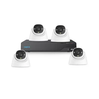 Sistem supraveghere interior IP basic Reolink KIT-RLK-4INTIP-12MP-30M-P-M, 4 camere, 12 MP, 4 mm, lumina alba / IR 30 m, microfon, difuzor, slot card, PoE, HDD 2 TB
