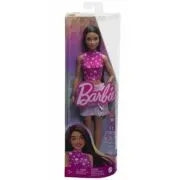 Papusa fashionista bruneta cu top cu stelute, Barbie