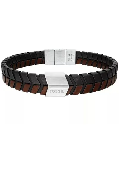 Bratara Woven piele JF04984040 - Negru - Maro - Argintiu