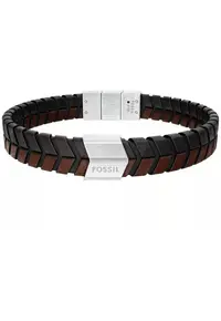 Bratara Woven piele JF04984040 - Negru - Maro - Argintiu