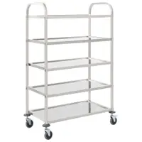 vidaXL Cărucior de bucătărie 5 niveluri 107x55x147 cm oțel inoxidabil