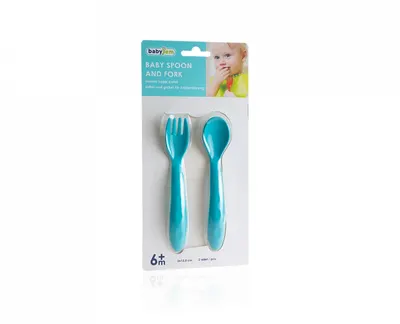 Set lingurita si furculita BabyJem albastru