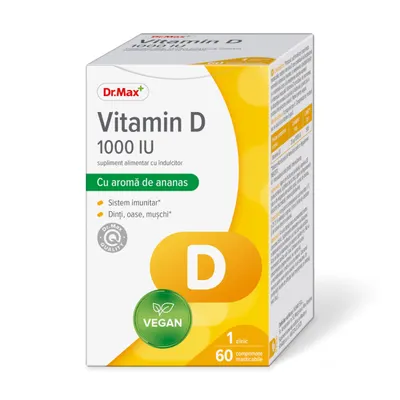 Dr.Max Vitamin D 1000UI, 60 comprimate masticabile