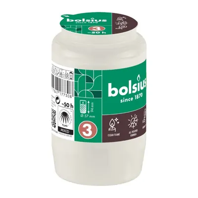 Candela Rezerva Nr.3, Bolsius, Alb, 50 Ore