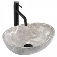 Lavoar pe blat, imitatie piatra, oval, Rea Sofia Mini