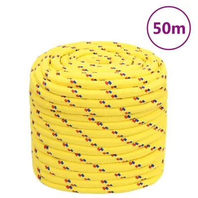 vidaXL Frânghie de barcă, galben, 16 mm, 50 m, polipropilenă