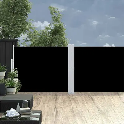 vidaXL Copertină laterală retractabilă de terasă, negru, 140 x 1200 cm