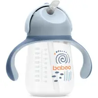 Baboo Cup with Silicone Straw ceasca cu pai Blue Haze 9m+ 1 buc