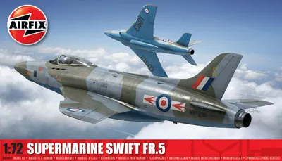 Model asamblat Airfix Militar : Avioane - Luptătorul britanic Supermarine SwiftFR 5 (Supermarine Swift FR 5)