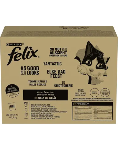 FELIX Mix arome hrană umedă pisici în gelatină 120x85 g