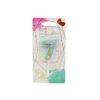 Lumânare aniversară pentru tort, Giftdesign, cifra 7, colecția Flower, 4.5 cm