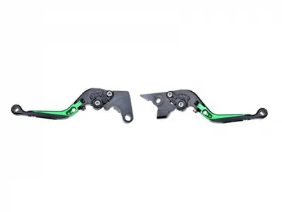 Set 2 manete frana si ambreiaj reglabile si rabatabile Yamaha FZ6 04-10 FZ8 11-15 MT07 14-16 MT09 14-16, culoare verde