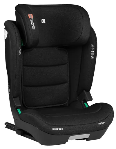 Scaun auto KikkaBoo - i-Scout, IsoFix, i-Size, 100-150 cm, negru