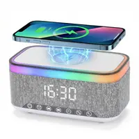 Ceas desteptator cu alarma, difuzor si incarcator wireless 15 W