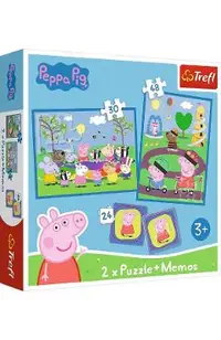 Puzzle 2 in 1: Memo Peppa Pig. Momentele fericite