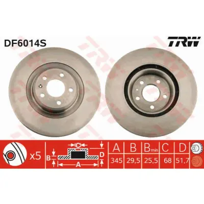 Disc frana TRW DF6014S