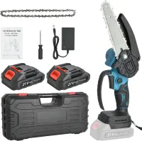 Mini Fierastrau Electric 24V cu Lant 6 inch si 2 Acumulatori 2000 mAh