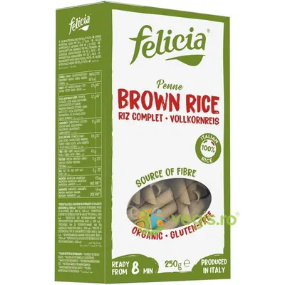 Penne din Orez Brun fara Gluten Ecologice/Bio 250g