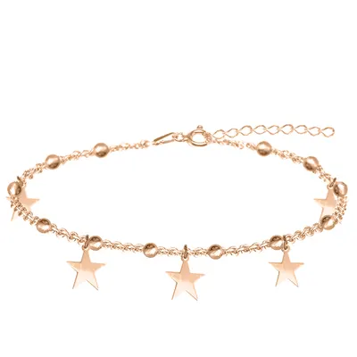 Sirius - Bratara personalizata tip salba cu stelute din argint 925 placat cu aur roz
