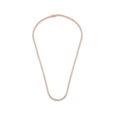 Colier tennis din aur roz cu diamante de 2ct
