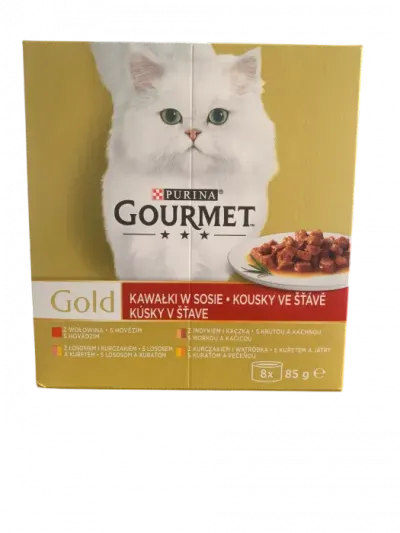 Pachet Gourmet Gold Pate cu vita, somon, pui curcan 8 buc x 85 gr