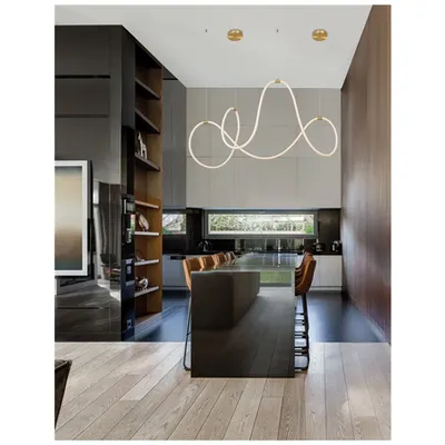 Lampa suspendata CERELIA Alama aurie Metal & Fiber Braided Silicone Tube LED 57W 230V 3189Lm 3000K IP20