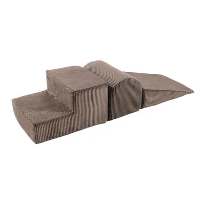 Teren de joacă din spumă maro 3 buc. din catifea reiată înălțime 30 cm 45x143 cm – Meowbaby