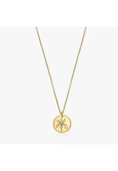 Colier din argint Birth Flower Golden