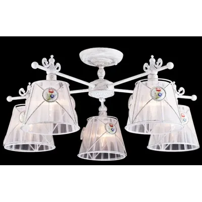 Candelabru Itella,5 becuri dulie E14, 230V,D.68 cm, H.26 cm,Alb