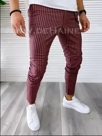 Pantaloni barbati casual regular fit grena B1749 S3-1