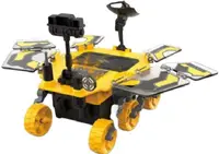 Jucărie pentru copii Raya Toys - Robot solar, rover Marte construibil, galben, 46 piese